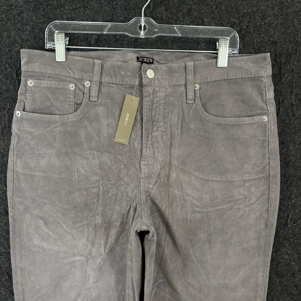 J Crew Pants Womens 32p Gray Corduroy Vintage Slim Fit Straight 5 Pocket Chino
